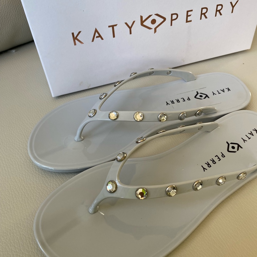 KATY PERRY THE GELI GEM SILVER flip flops - Picture 5 of 7